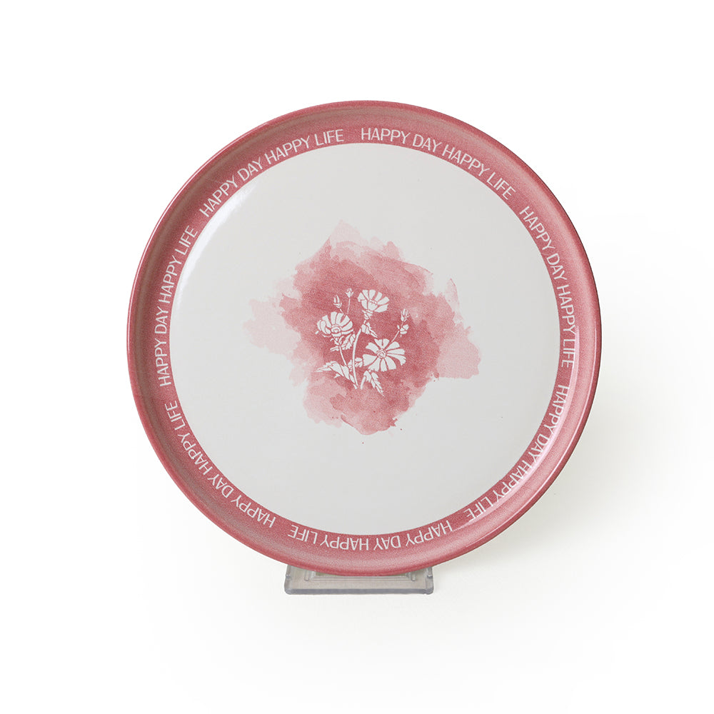 Flowers Motto Nordic Cake Plate 22 Cm 4 Pieces
