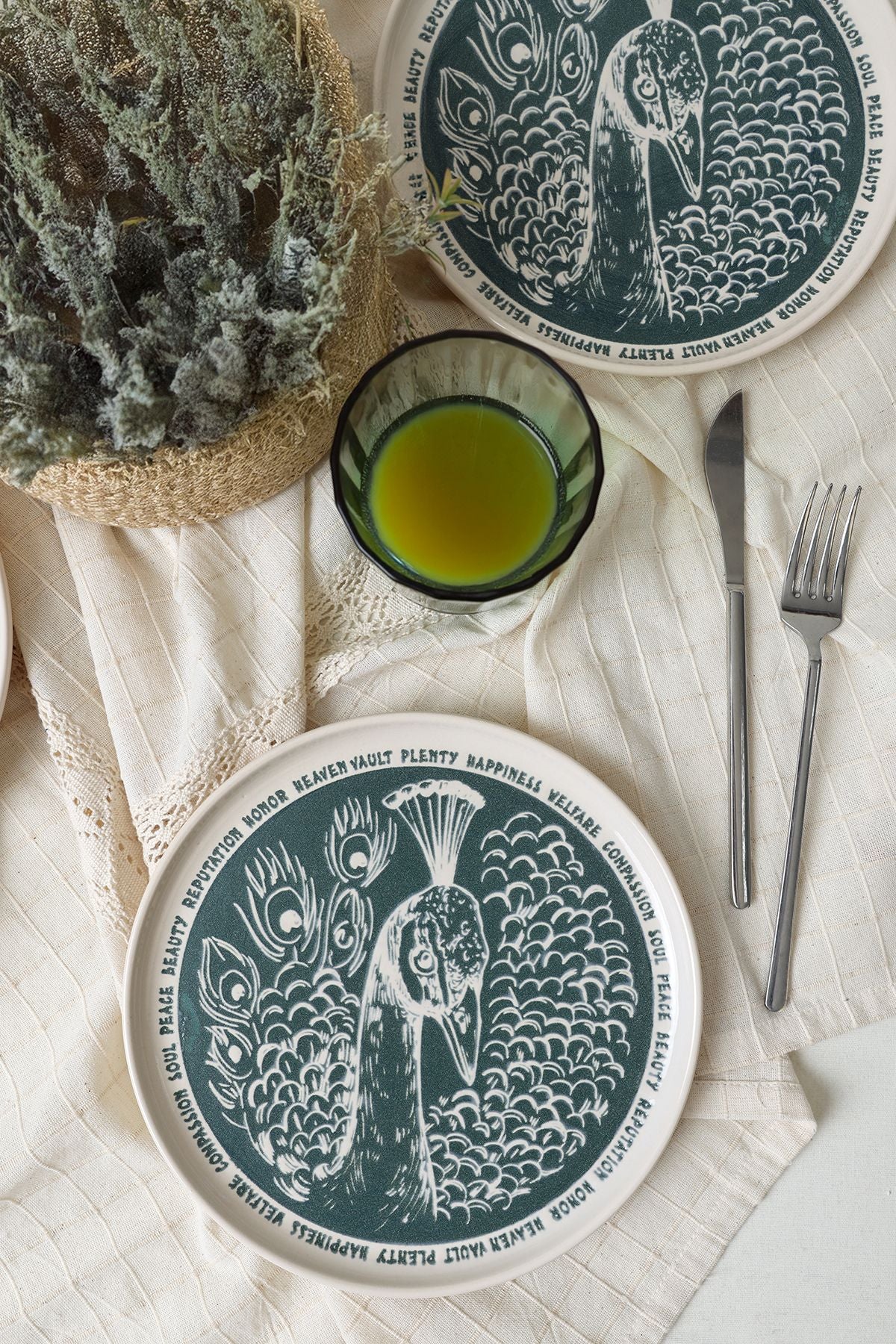 Peacock Nordic Cake Plate 22 cm 4 Pieces