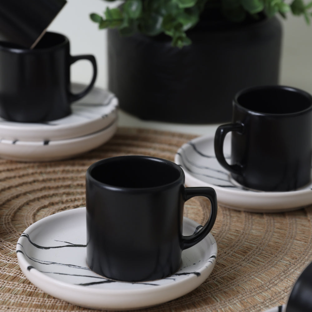 Marble Coffee Set 12 Pieces 6 Person