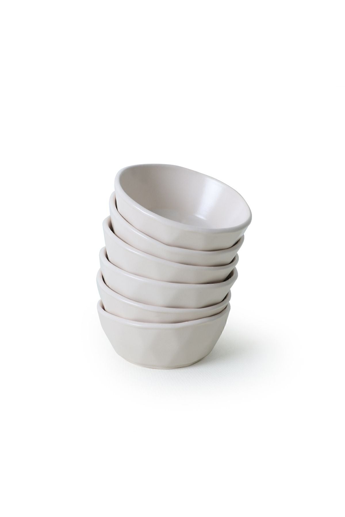 Matte Cream Crystal Snack Bowl 12 cm 6 Pieces