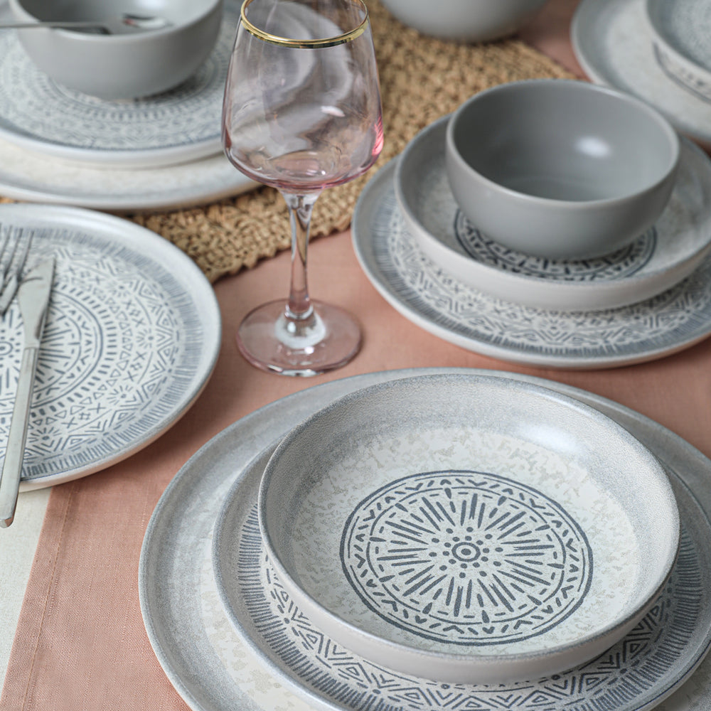 Stone Nordic Dining Set 24 Pieces 6 Person