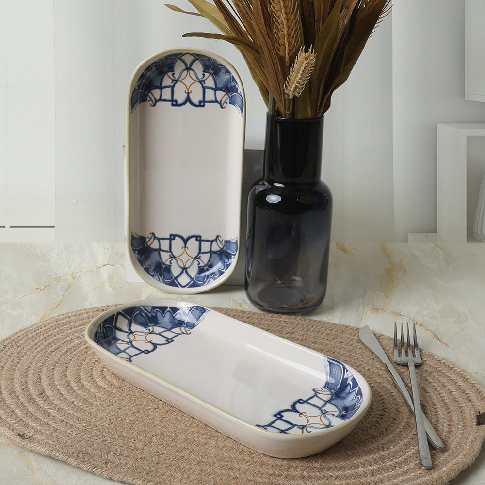 Wave Flow Noyan Boat Plate 26 Cm 2 Pieces