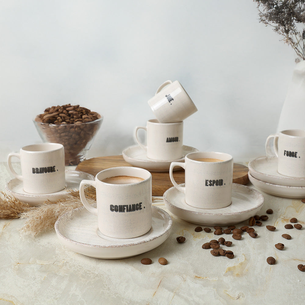 Deep Collection Motto Nordic Coffee Set 12 Pieces 6 Person
