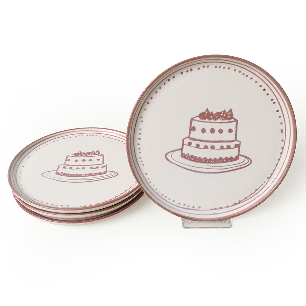 Pink Cake Nordic Cake Plate 22 Cm 4 Pieces