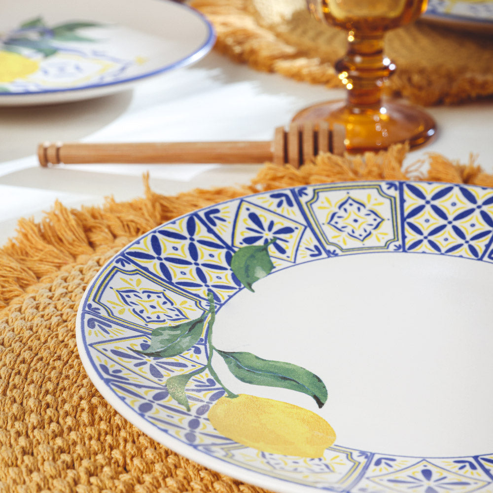 Lemon Bliss Aegean Cake Plate 20 Cm 4 Pieces