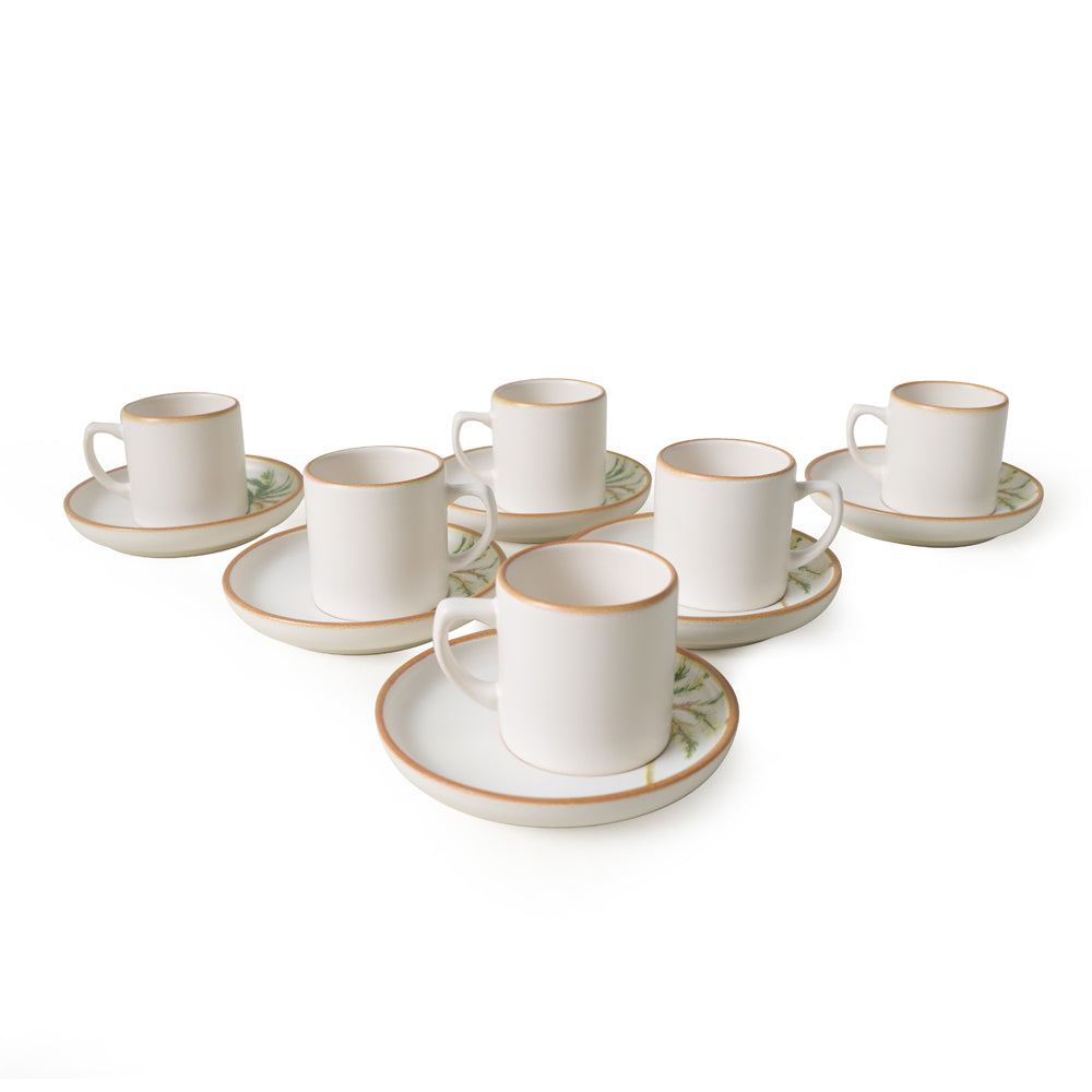 Bronze Palmiye Nordic Coffee Set 12 Pieces 6 Person