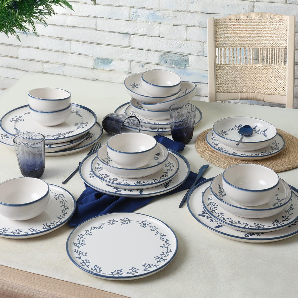 Blue Bloom Dinner Set 24 Pieces 6 Person