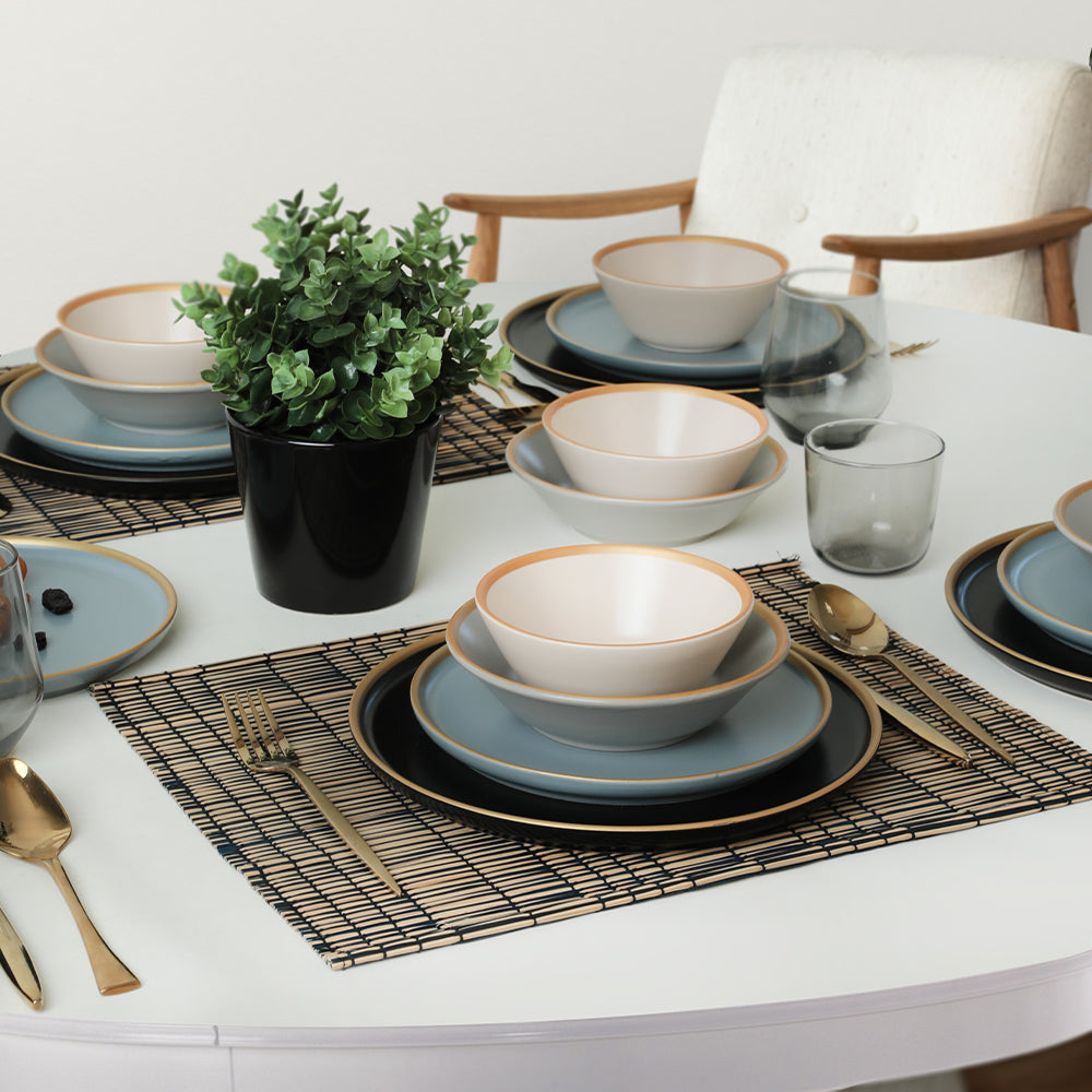 Sapphire Gray Dinner Set for 6 Persons 24 Pieces
