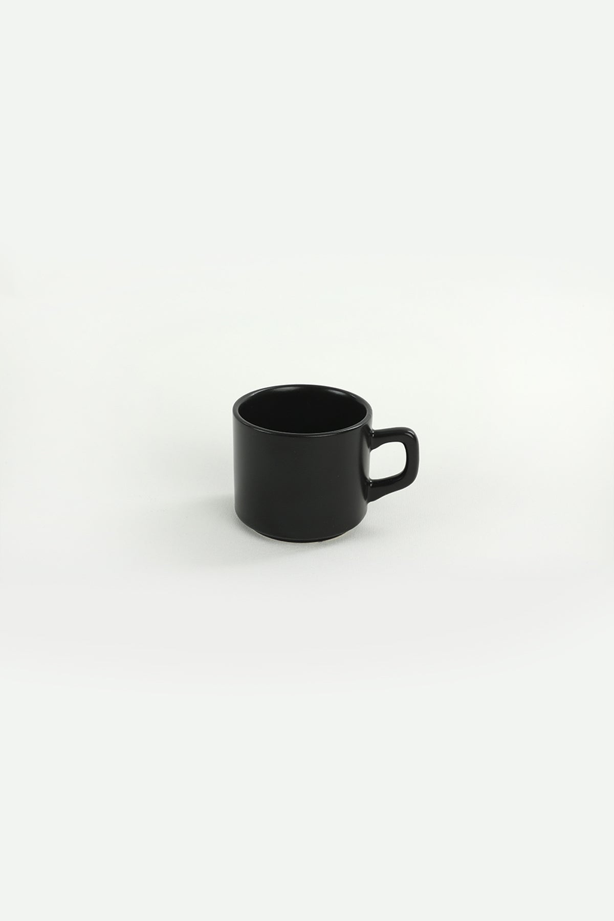 Matte Black Stackable Tea Set, 8 Pieces, for 4 People