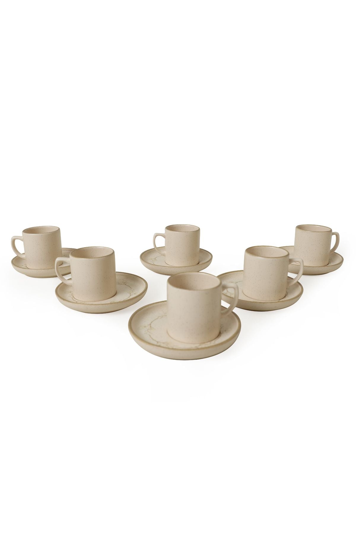 Taupe Bloom Nordic Coffee Set 12 Pieces for 6 People