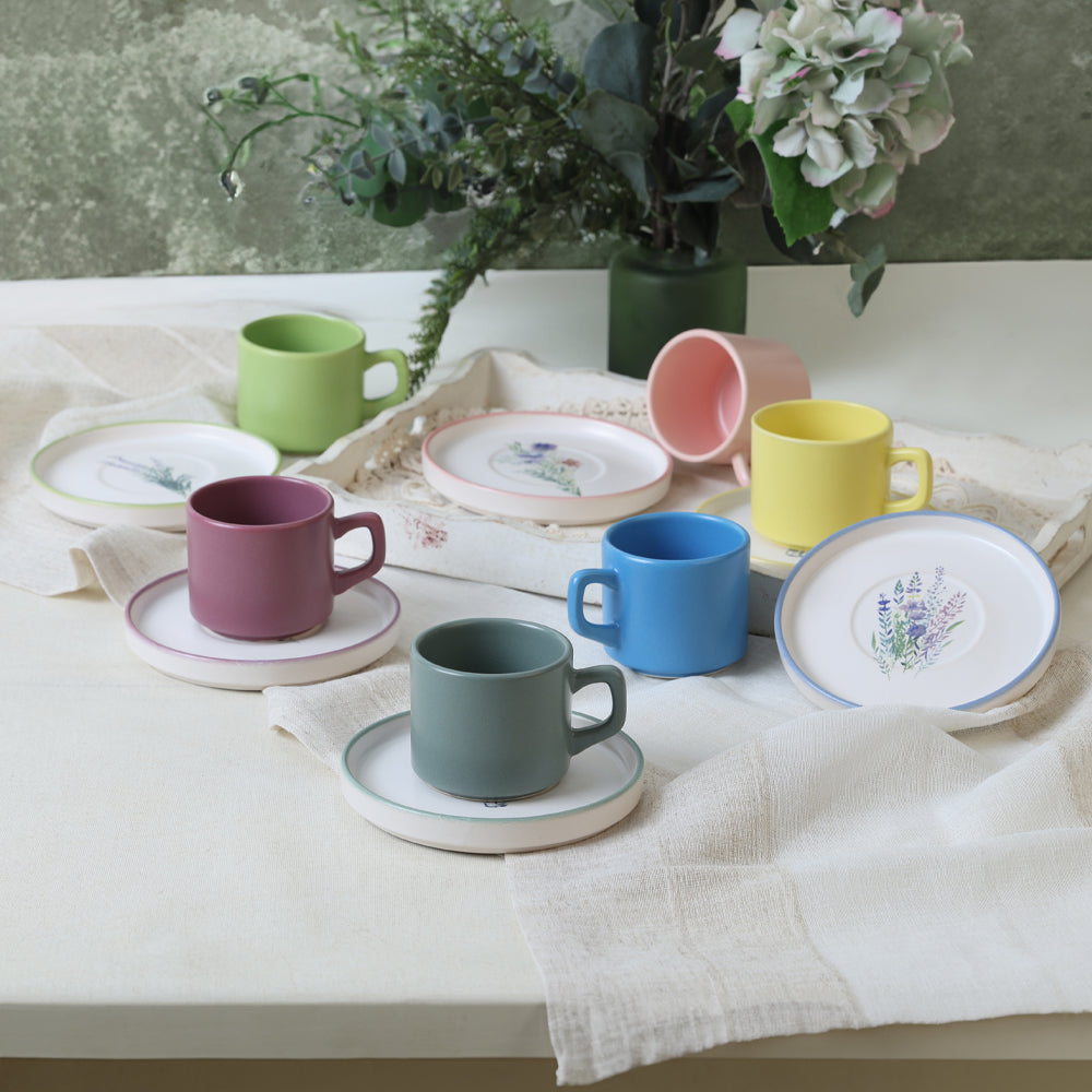 Elegant Blossoms Stackable Tea Set 12 Pieces for 6 People
