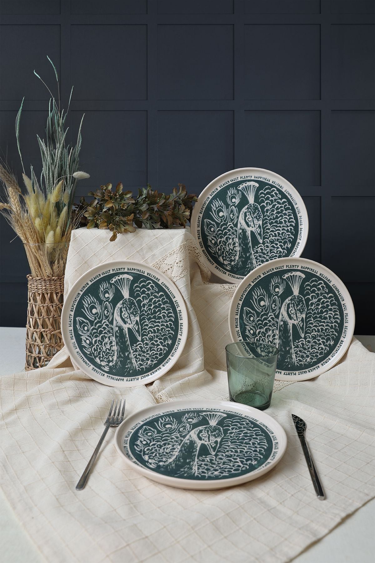 Peacock Nordic Cake Plate 22 cm 4 Pieces
