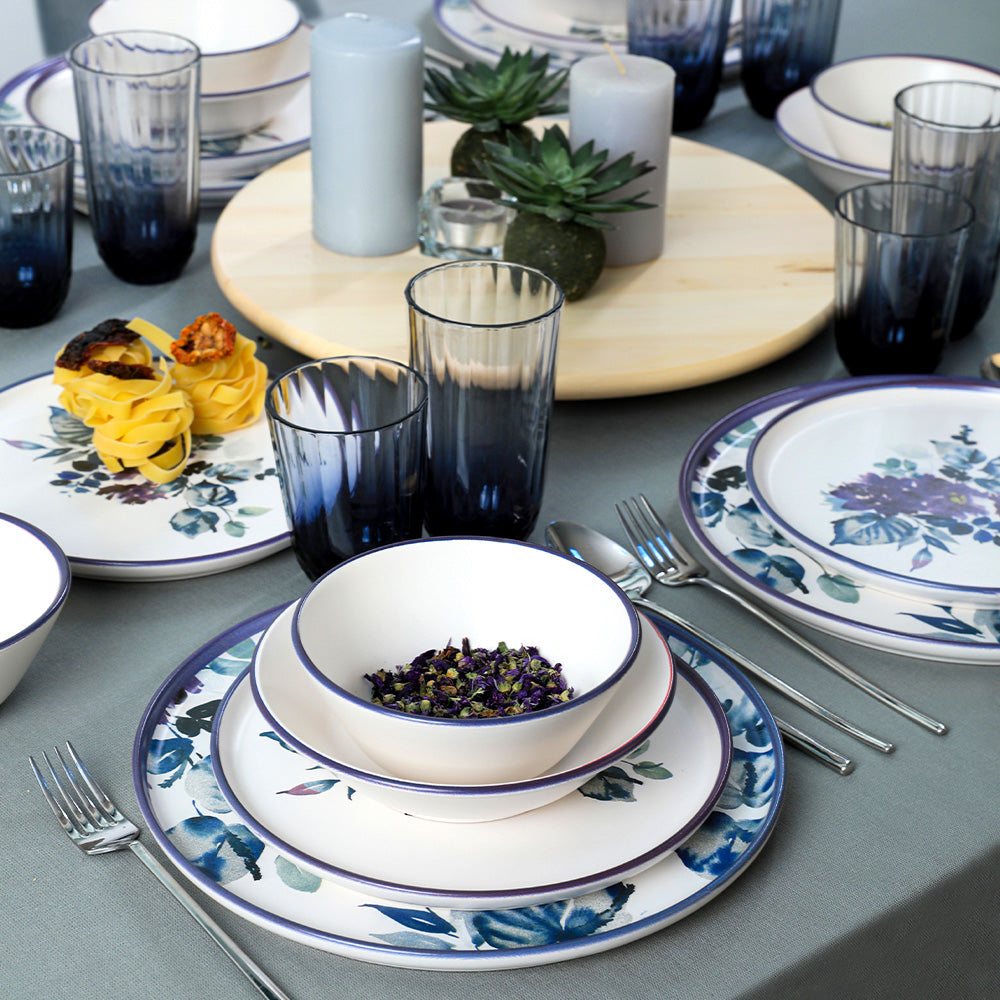 Purple Flower Dinner Set 24 Pieces for 6 People