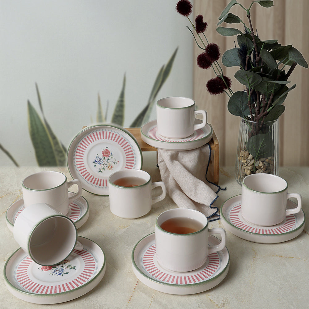Rose Line Stackable Tea 6 Person Set