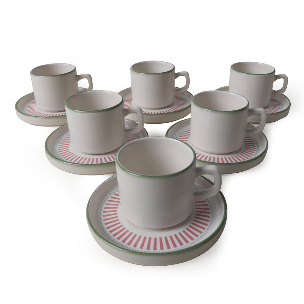 Rose Line Stackable Tea 6 Person Set