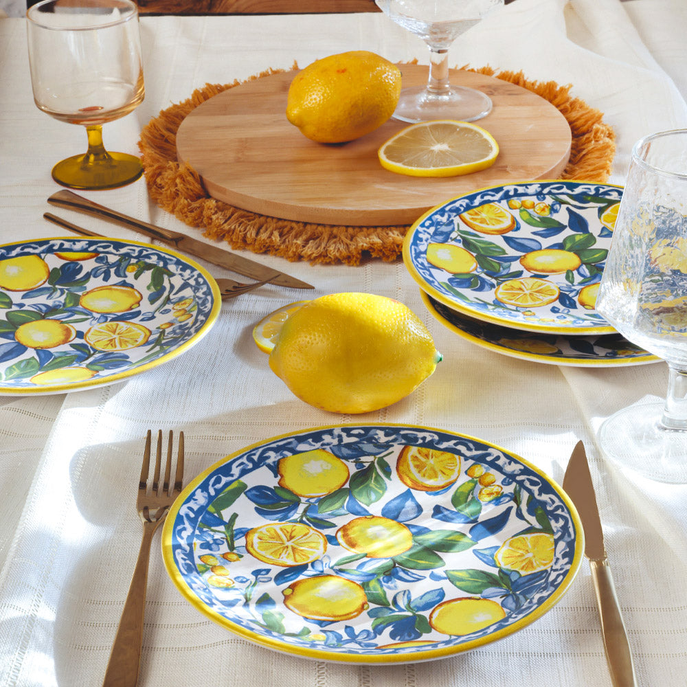 Lemon Glow Aegean Cake Plate 20 Cm 4 Pieces