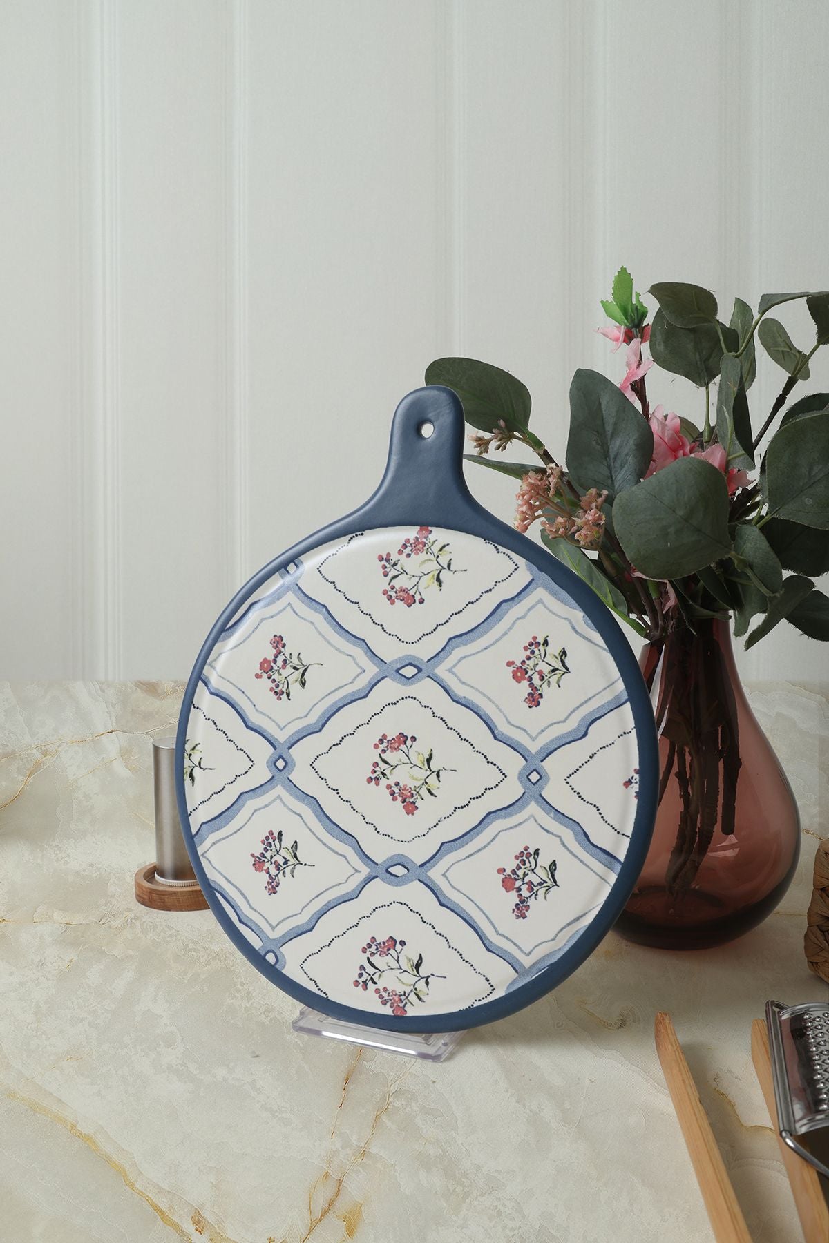 Floral Waves Cheese Serving Plate 26 Cm