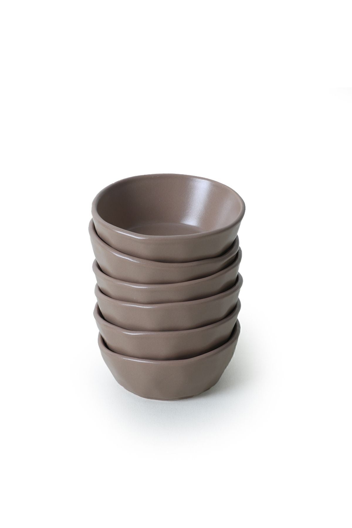Matte Earth Taupe Crystal Snack Bowl 12 cm 6 Pieces
