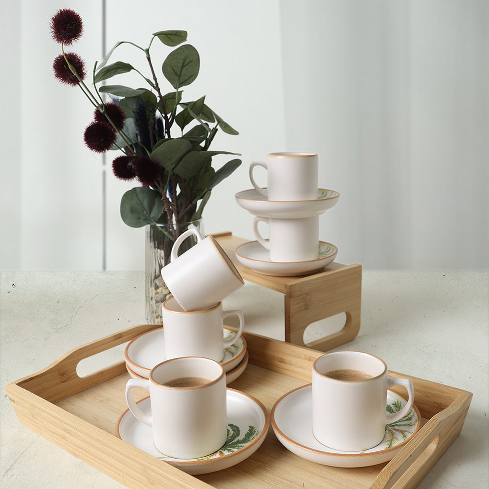 Bronze Palmiye Nordic Coffee Set 12 Pieces 6 Person