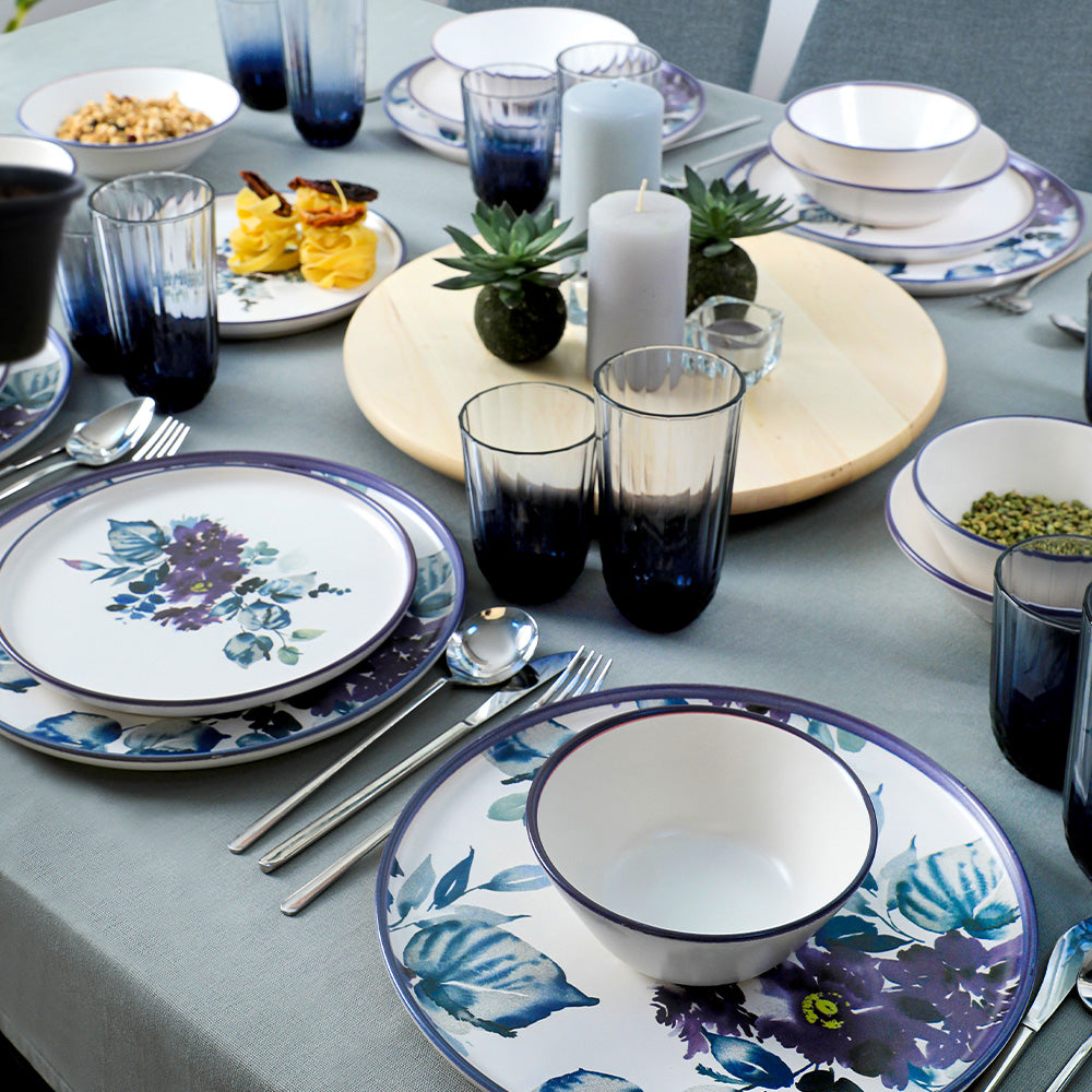 Purple Flower Dinner Set 24 Pieces for 6 People