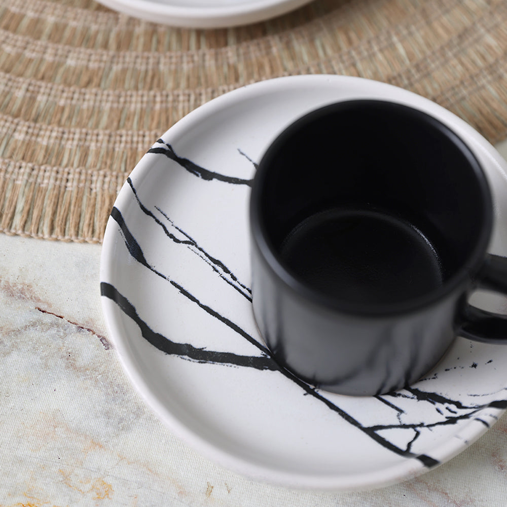 Marble Coffee Set 12 Pieces 6 Person