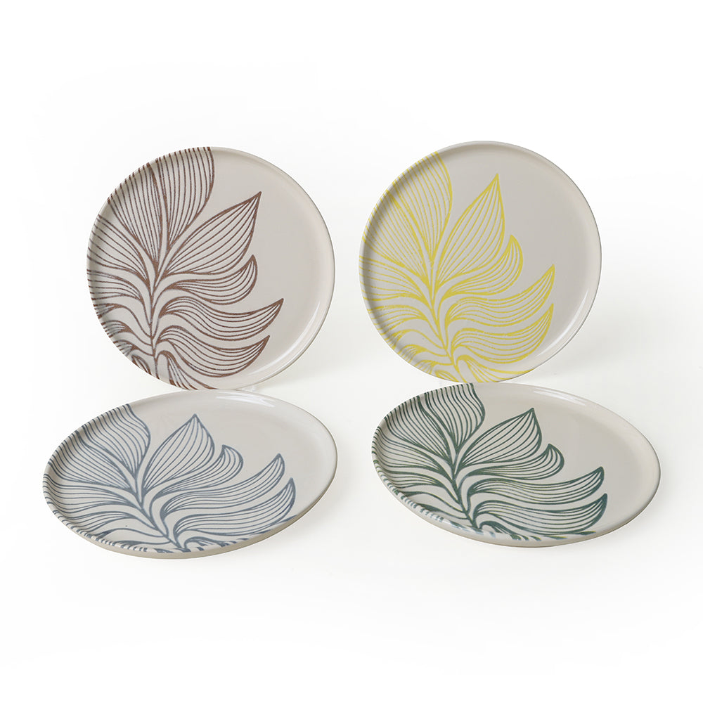 Leaf Harmony Nordic Cake Plate 22 Cm 4 Pieces