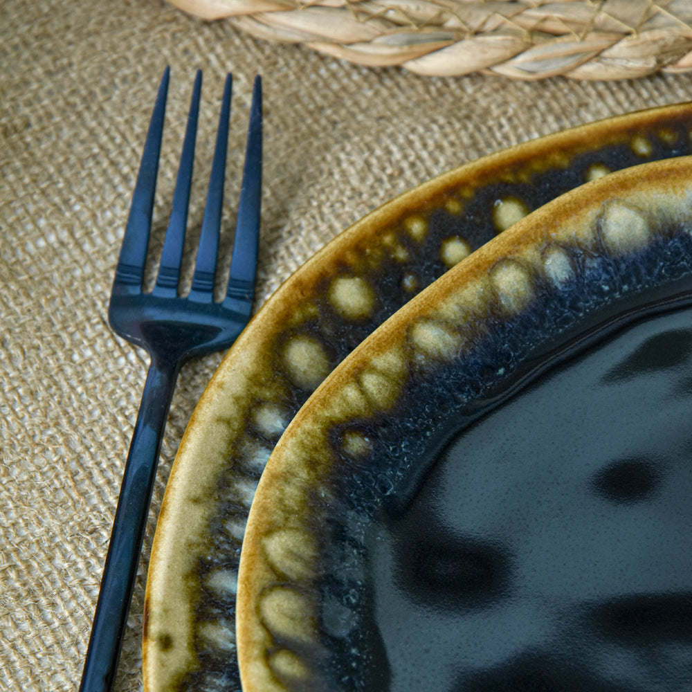Shizen Black Organic Dinner Set 18 Pieces for 6 People