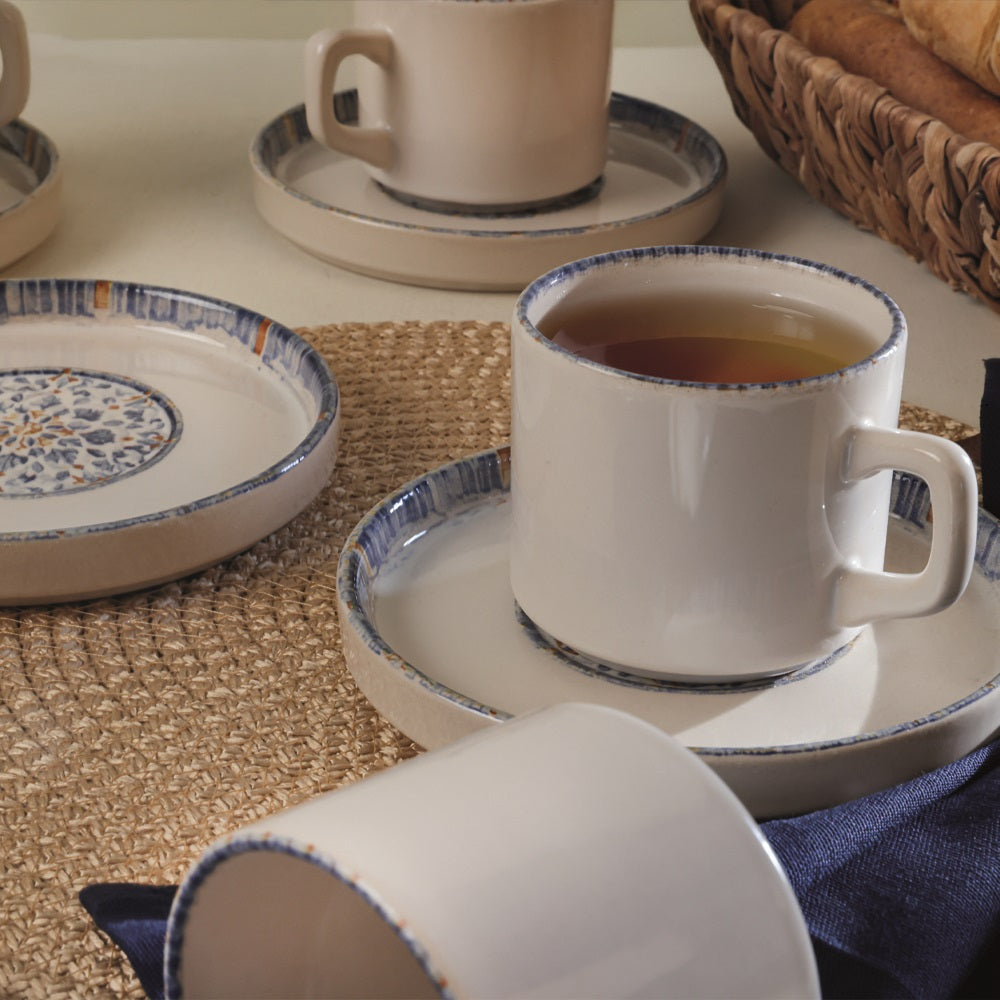Sapphire Stackable Tea Set 12 Pieces for 6 People