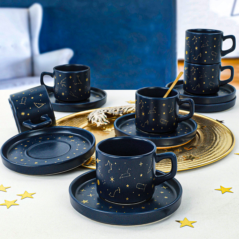 Astro Stackable Teacup Set 12 Pieces for 6 People