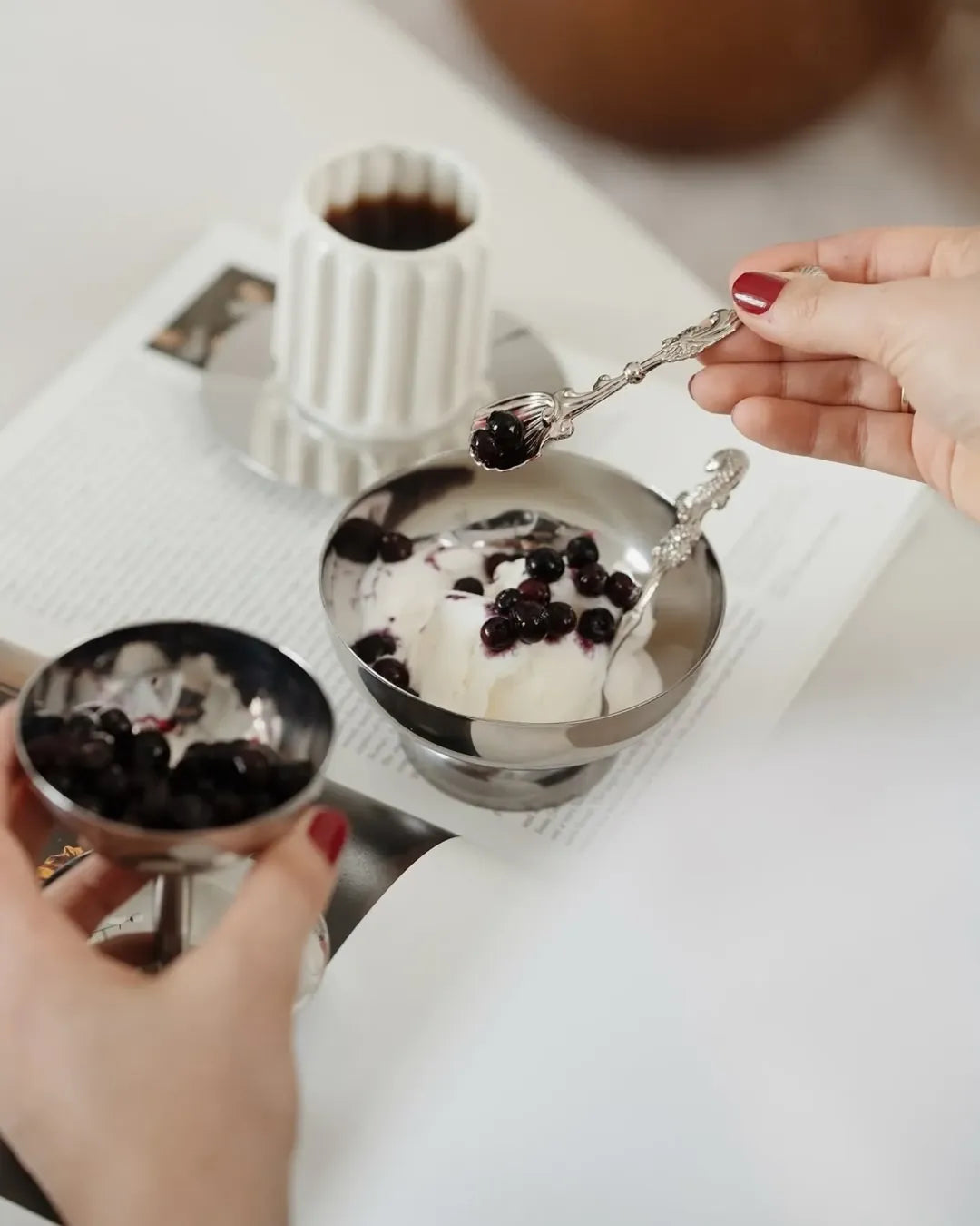 2 Piece Set Metal Dessert Cups Stainless Steel