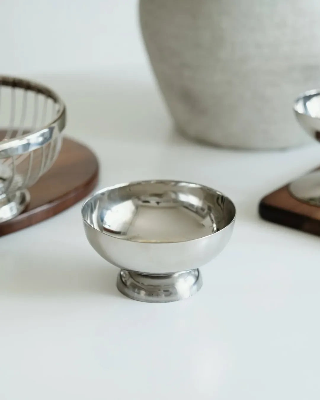 2 Piece Set Metal Dessert Cups Stainless Steel