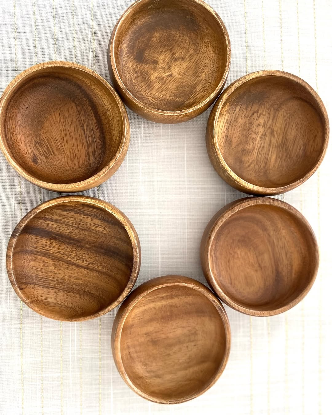 4 Piece Snack Bowls - Dark Wood 9 cm