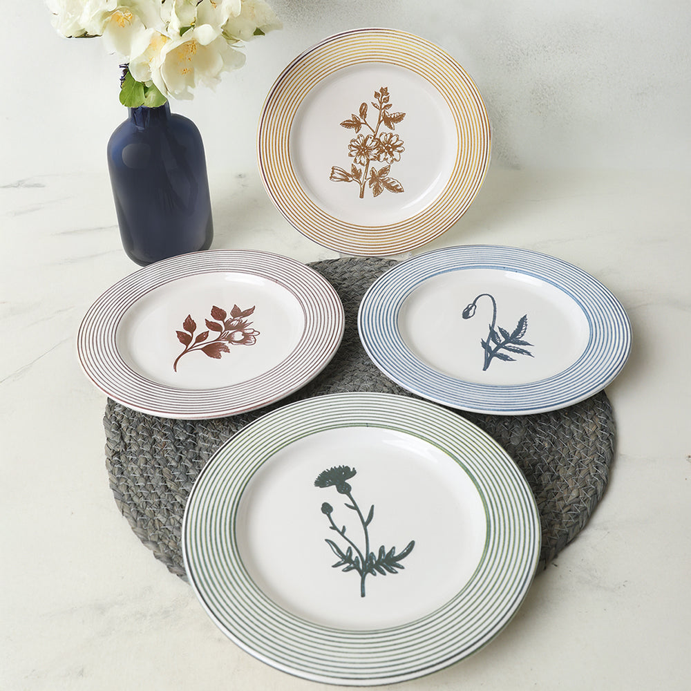 Floral Essence Assos Cake Plate 22 Cm 4 Pieces