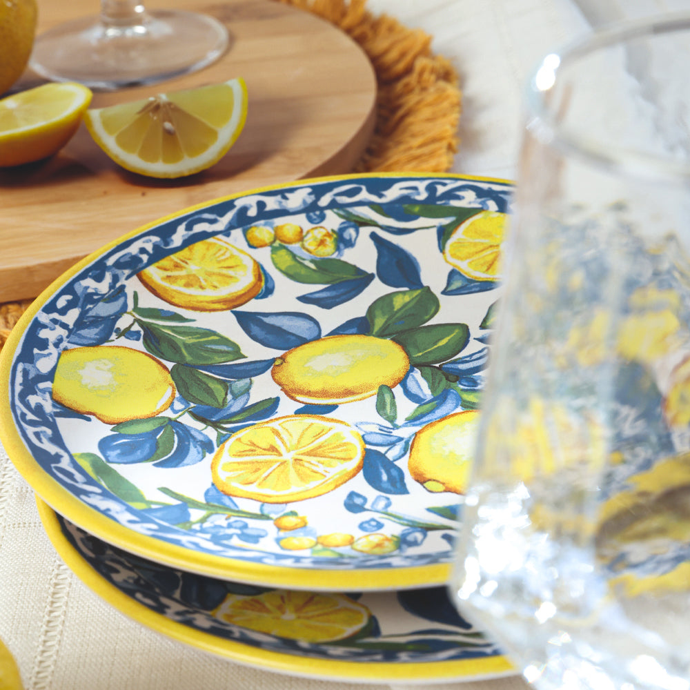 Lemon Glow Aegean Cake Plate 20 Cm 4 Pieces