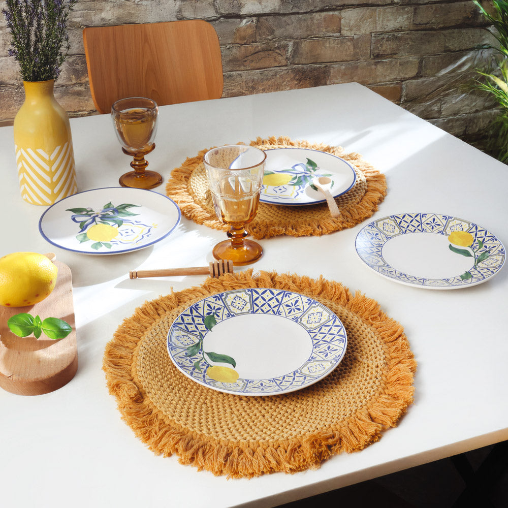 Lemon Bliss Aegean Cake Plate 20 Cm 4 Pieces