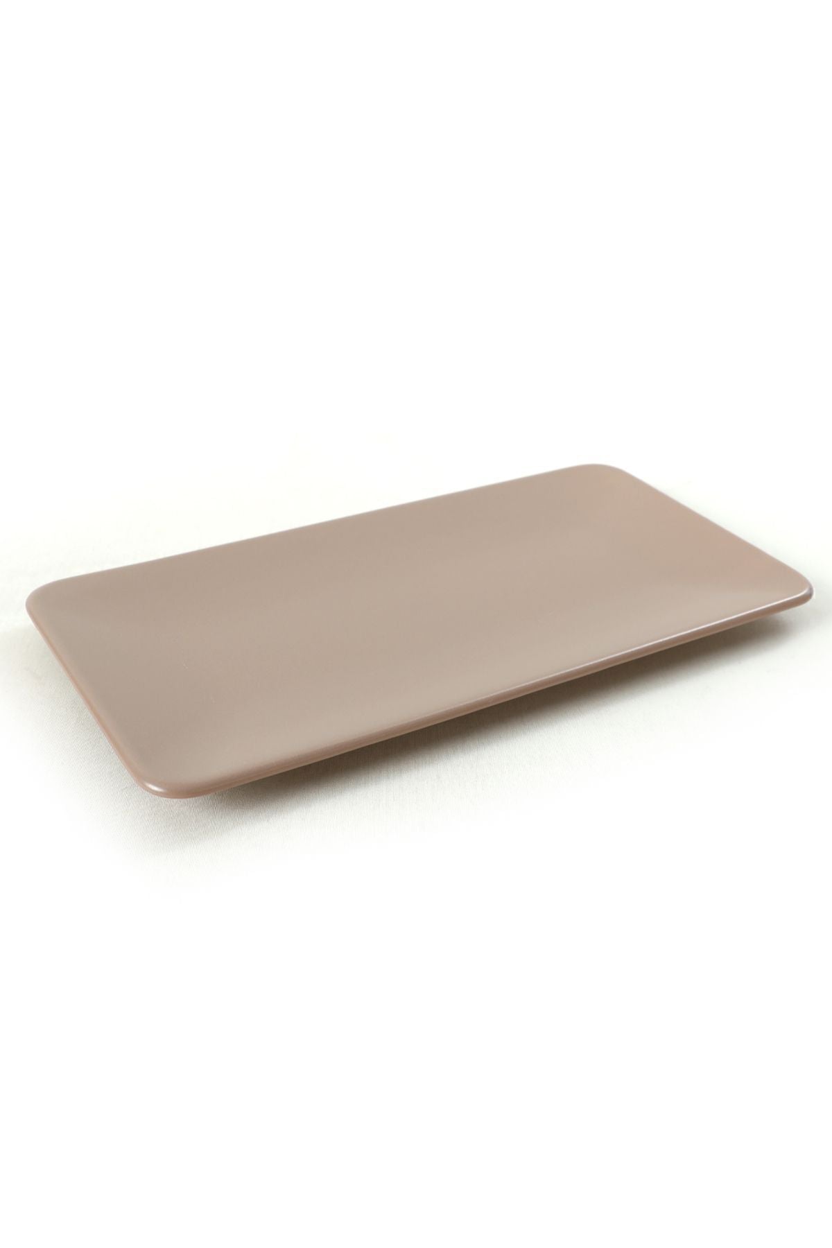 Matte Earthenware Taupe Siera Boat-Shaped Plate 33 cm 2 Pieces