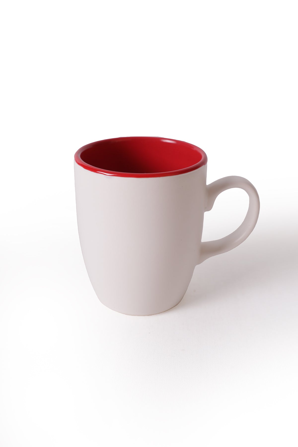Matte White / Red Cloud Mug, 9 cm, 6 Pieces