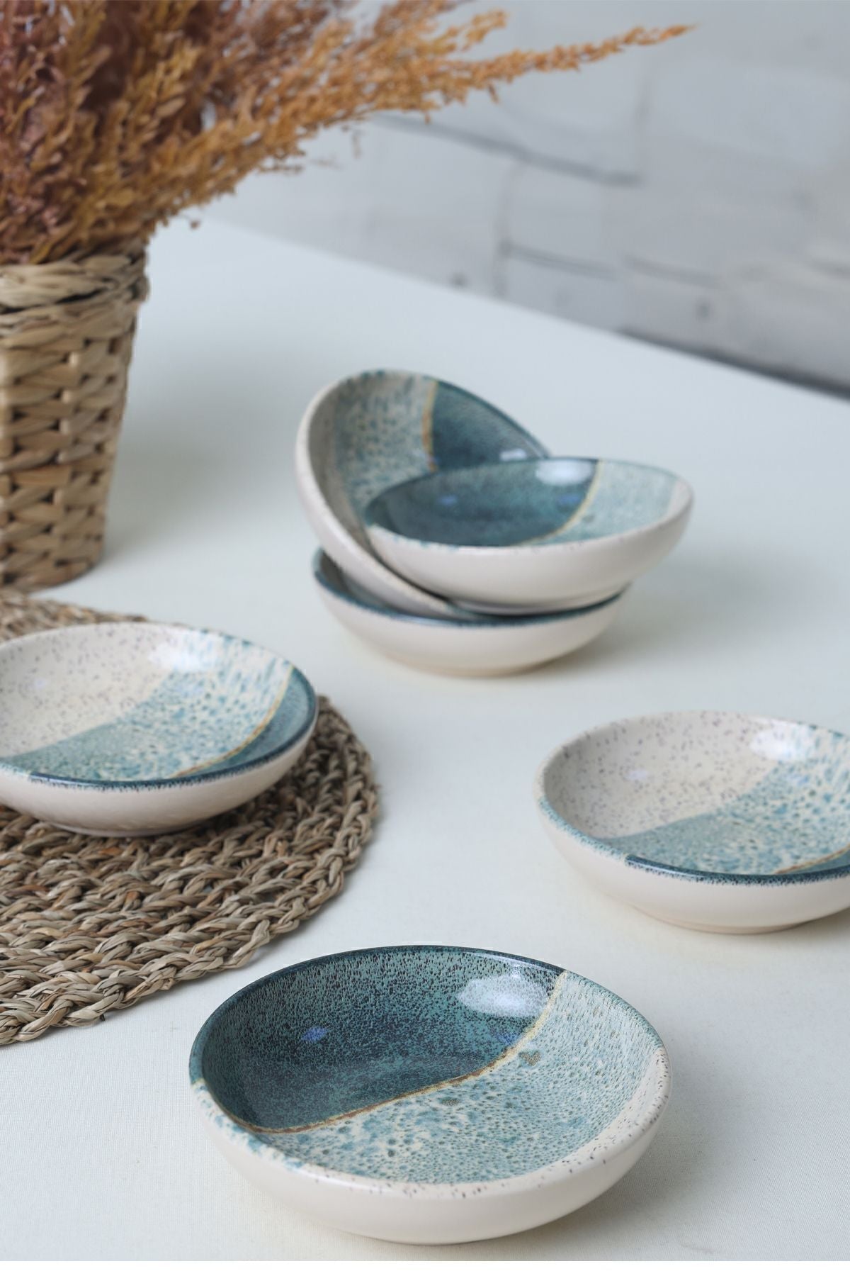 Colored Ring Snack Bowls 13 Cm 6 Pieces