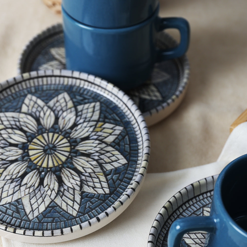 Mosaic Marvels Stackable Tea Set 12 Pieces for 6 People