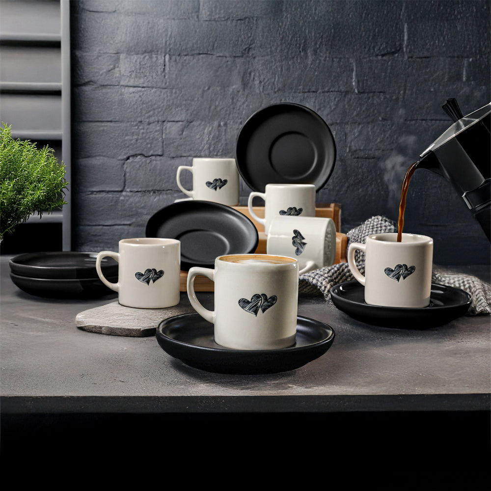 Amour Nordic Coffee Set 12 Pieces 6 Person