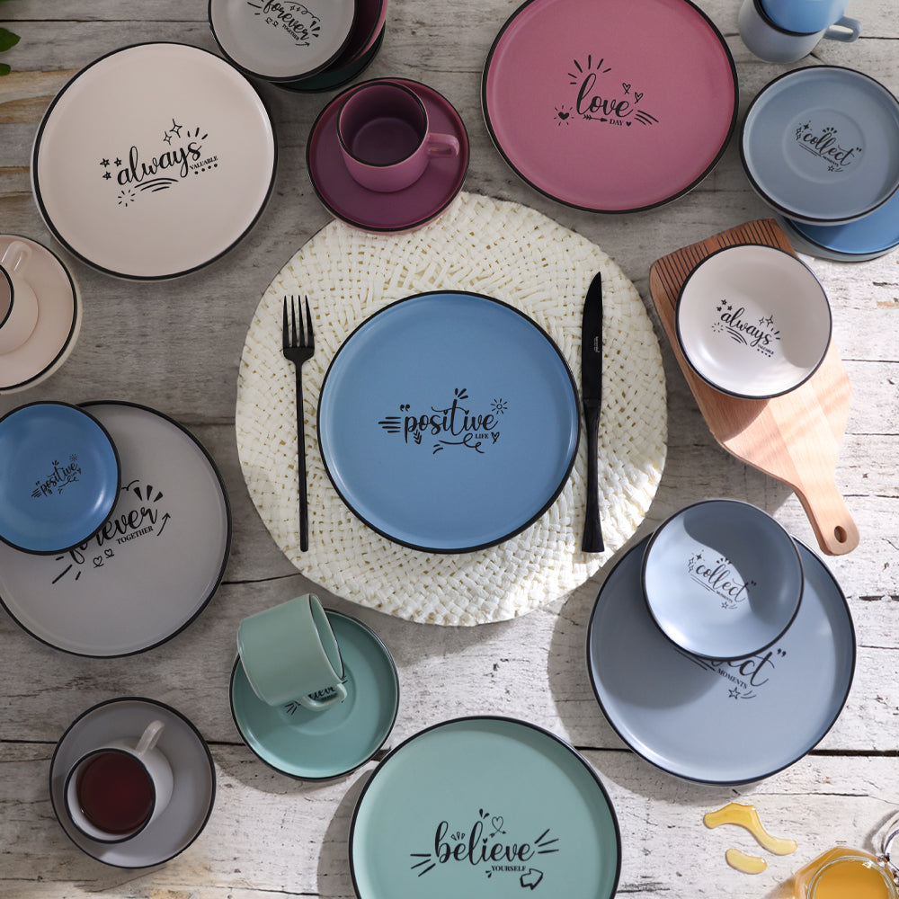 Rainbow Motto Breakfast Set 24 Pieces for 6 People