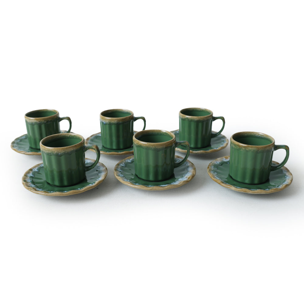 Shizen Green Sirius Coffee Set 12 Pieces 6 Person