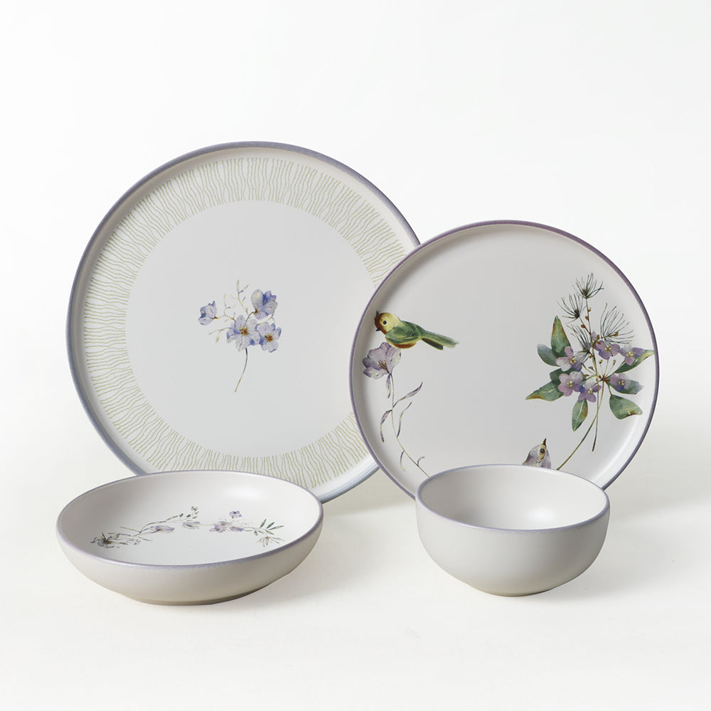 Purple Bloom Nordic Dinner Set 24 Pieces for 6 People