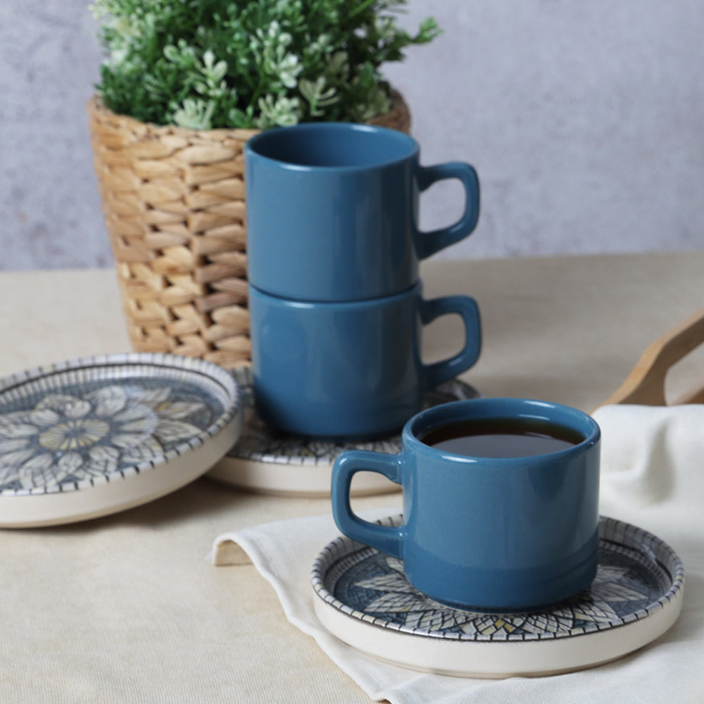 Mosaic Marvels Stackable Tea Set 12 Pieces for 6 People