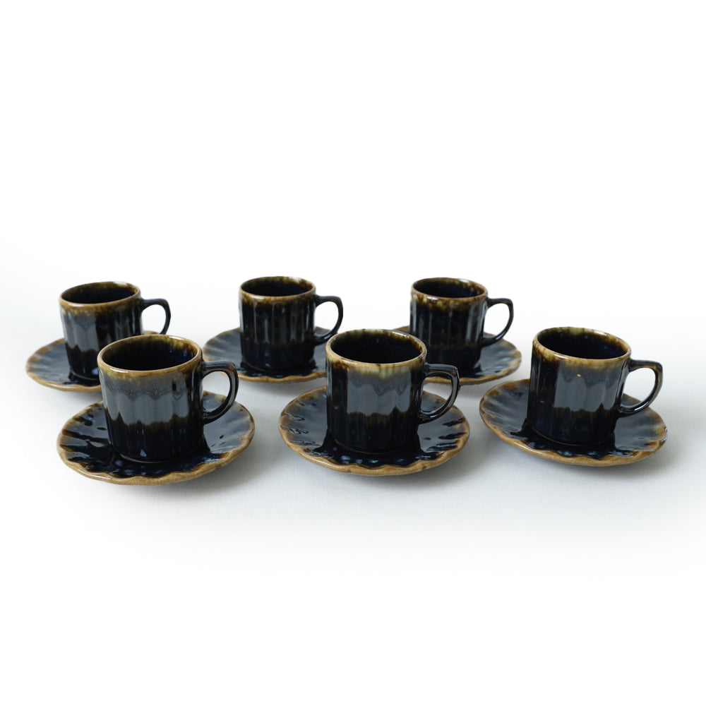 Shizen Black Sirius Coffee Set 12 Pieces 6 Person