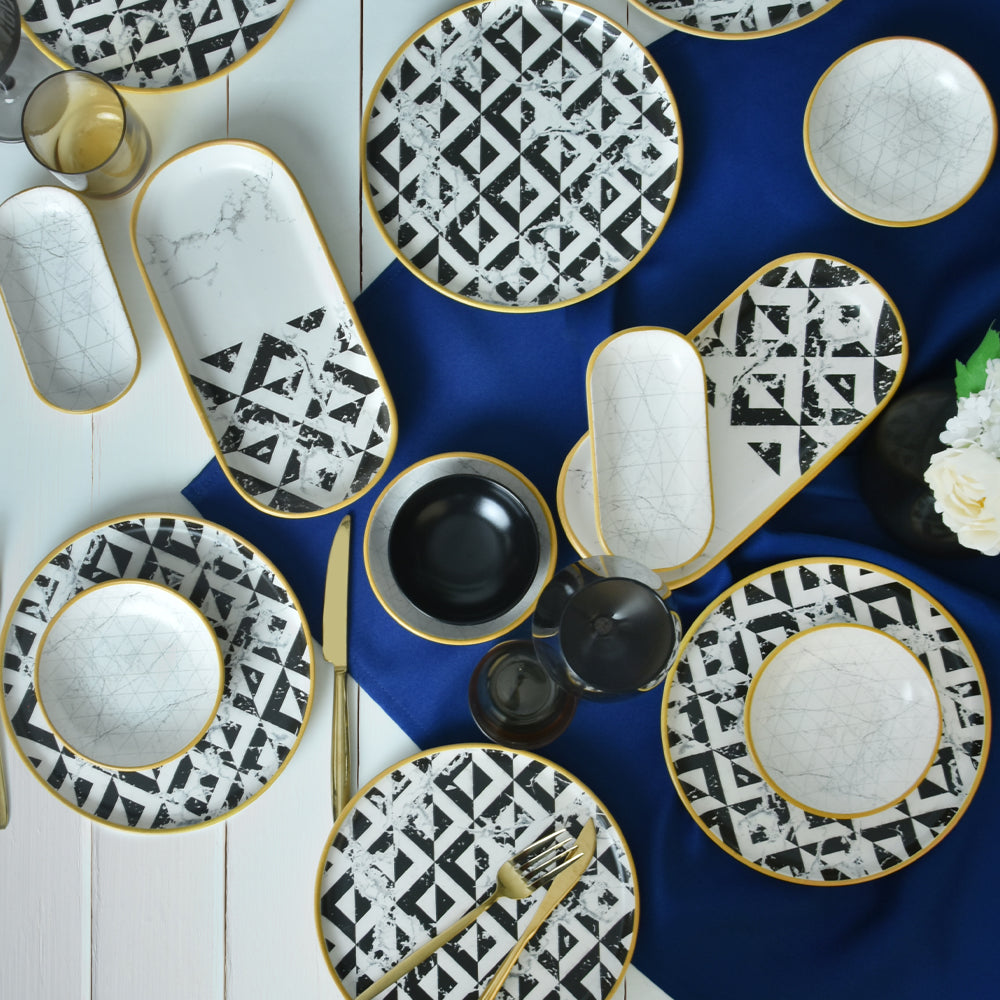 Trigon Marble Breakfast Set 18 Pieces 6 Person