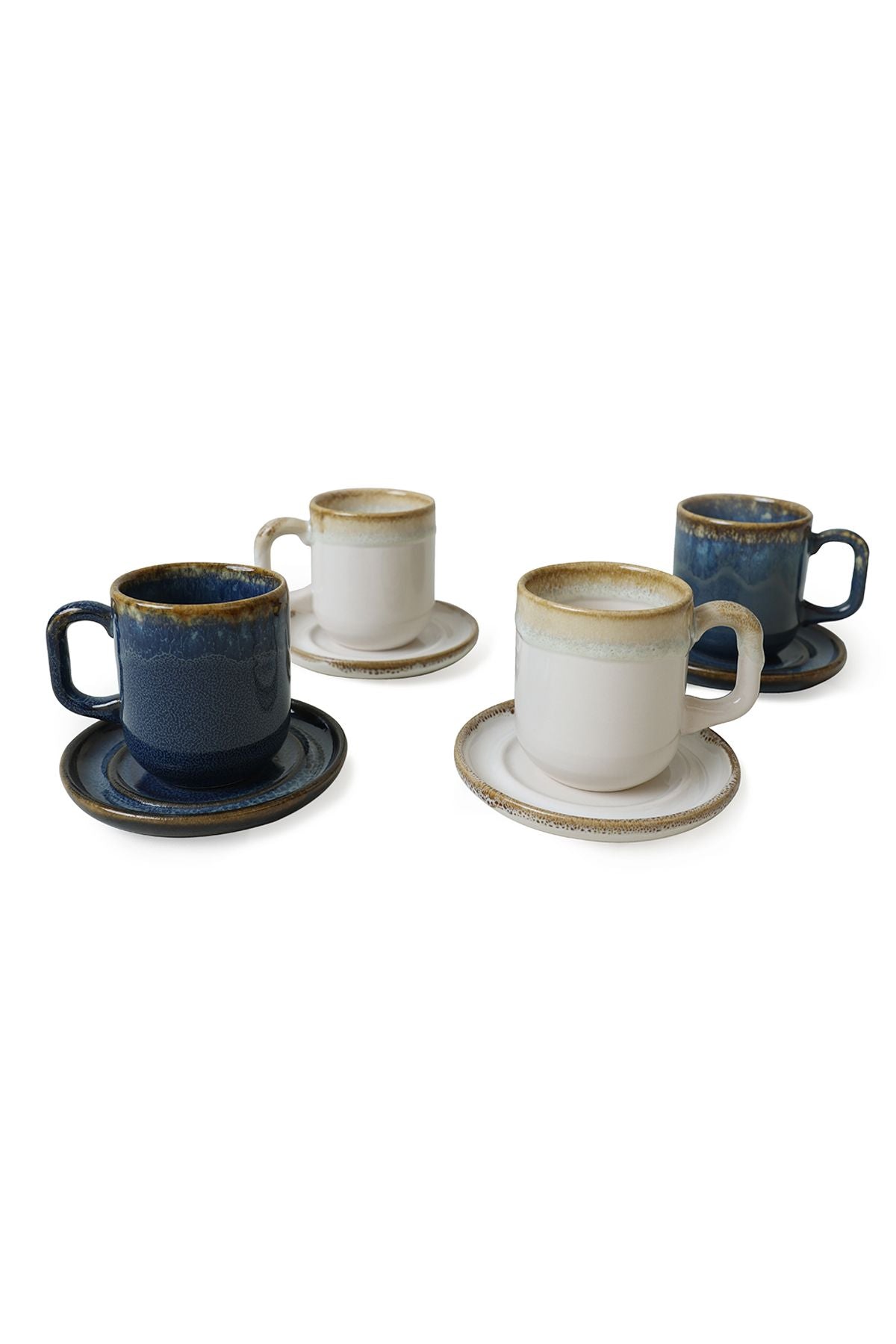 Shizen Blue/Cream Formart Coffee Set 8 Pieces for 4 People