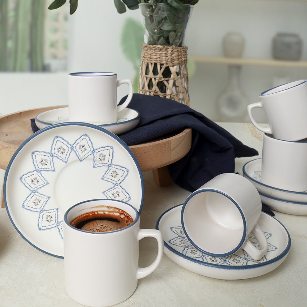 Floral Waves Nordic Coffee Set 12 Pieces 6 Person