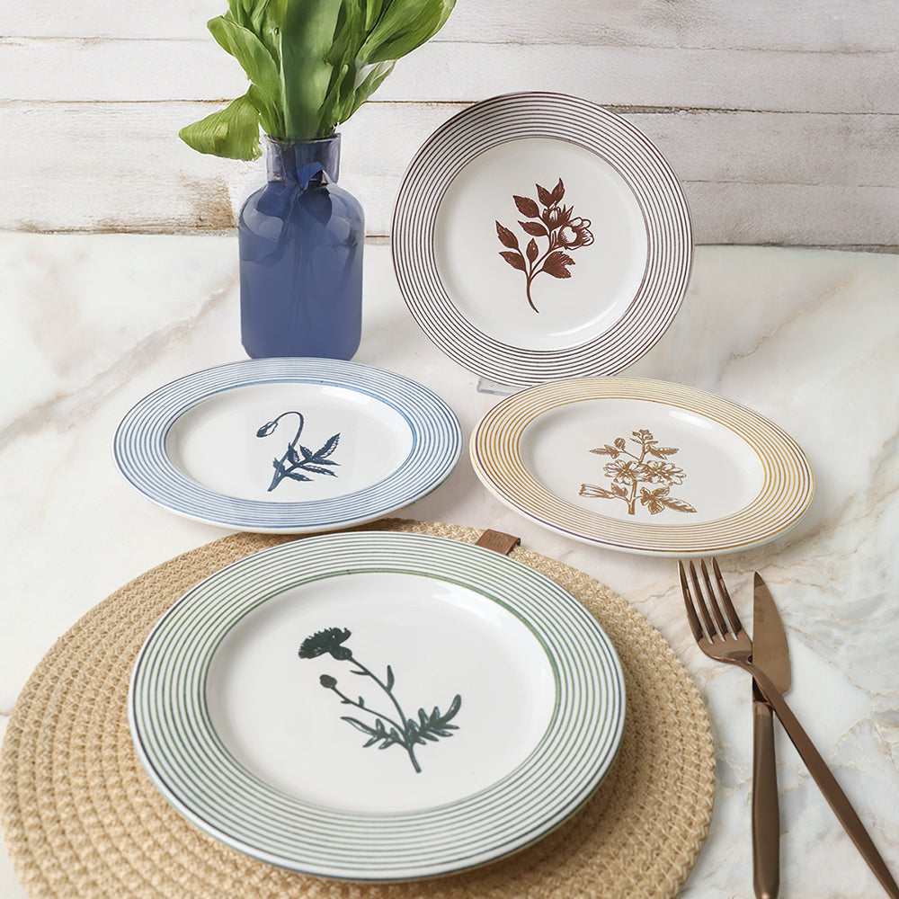 Floral Essence Assos Cake Plate 22 Cm 4 Pieces