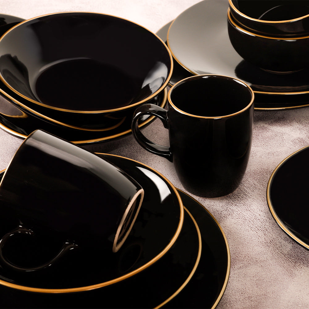 Aegean Black Gold Dinner/Breakfast Set 30 Pieces for 6 People